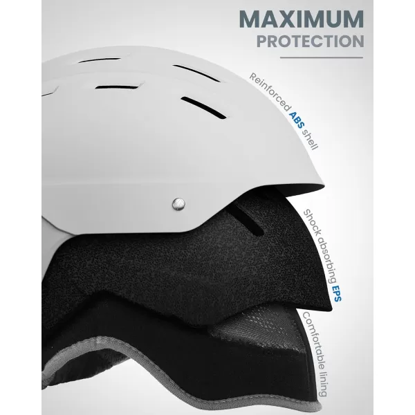 imageOutdoorMaster Kelvin II Ski Helmet  Snow Sport Helmet Snowboard Helmet for Men Women ampamp YouthMatte White