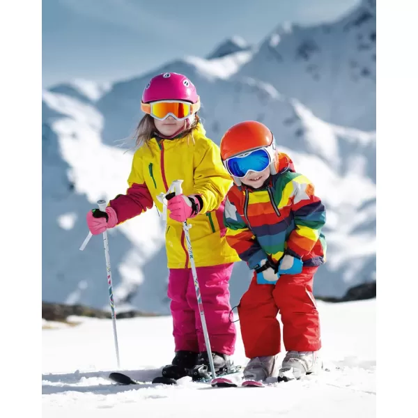 imageOutdoorMaster Kids Ski Snow Gloves 3M Thinsulate Winter Windproof Waterproof Thermal Gloves for Boys ampamp Girls Fits Youth Winter Sports Skiing SnowboardGrey