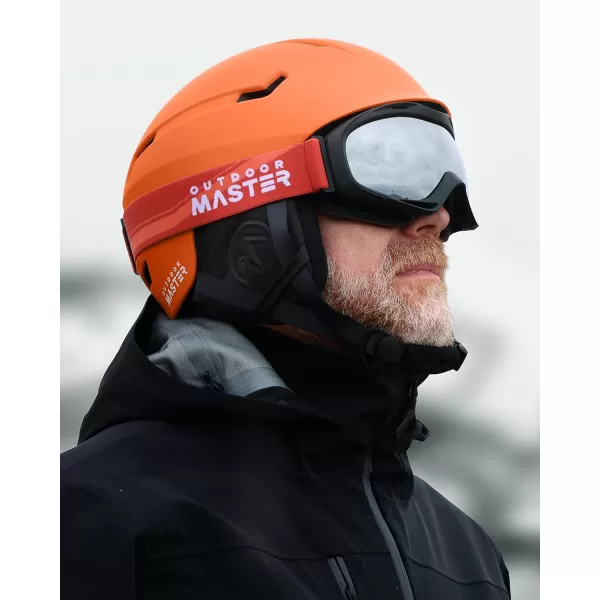 imageOutdoorMaster Ski Helmet SetSnowboard Helmet with Goggles for Adults  Durable PC Shell Protective EPS Foam ampamp 10 Cooling Vents Snow Helmets for Men Women ampamp YouthMatte Orange