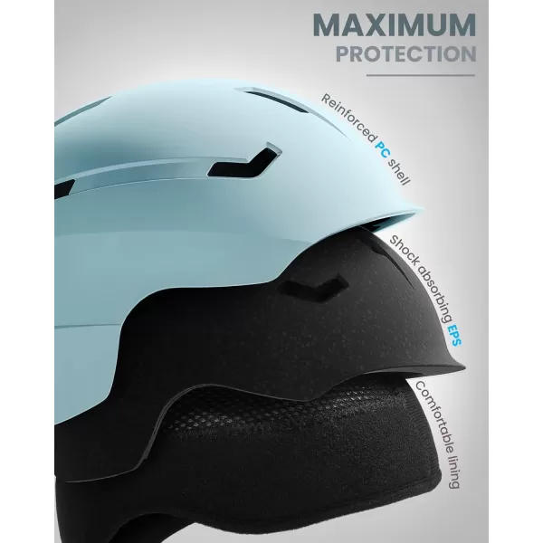 imageOutdoorMaster Ski Helmet SetSnowboard Helmet with Goggles for Adults  Durable PC Shell Protective EPS Foam ampamp 10 Cooling Vents Snow Helmets for Men Women ampamp YouthMatte Mint