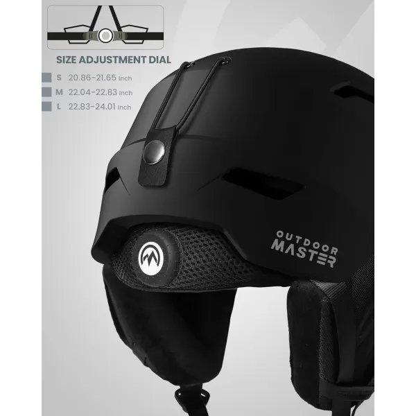 imageOutdoorMaster Ski Helmet SetSnowboard Helmet with Goggles for Adults  Durable PC Shell Protective EPS Foam ampamp 10 Cooling Vents Snow Helmets for Men Women ampamp YouthMatte Black