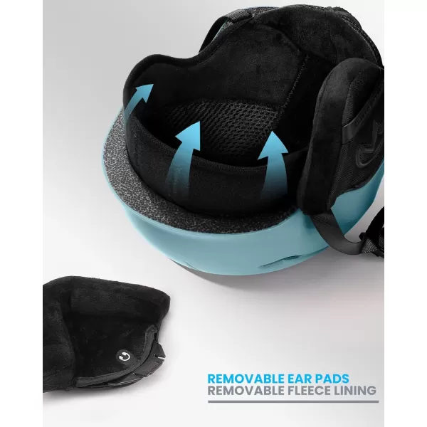 imageOutdoorMaster Ski Helmet SetSnowboard Helmet with Goggles for Adults  Durable PC Shell Protective EPS Foam ampamp 10 Cooling Vents Snow Helmets for Men Women ampamp YouthMatte Mint