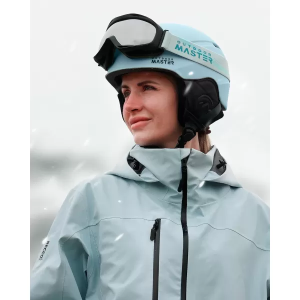 imageOutdoorMaster Ski Helmet SetSnowboard Helmet with Goggles for Adults  Durable PC Shell Protective EPS Foam ampamp 10 Cooling Vents Snow Helmets for Men Women ampamp YouthMatte Mint