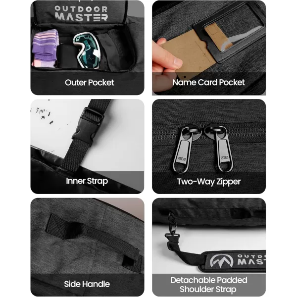 imageOutdoorMaster Snowboard Bag  900D Water Resistant Snowboard Travel Bag with Shoulder Strap Foldable Storage DesignBlack
