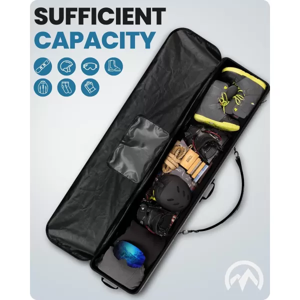 imageOutdoorMaster Snowboard Bag  900D Water Resistant Snowboard Travel Bag with Shoulder Strap Foldable Storage DesignBlack