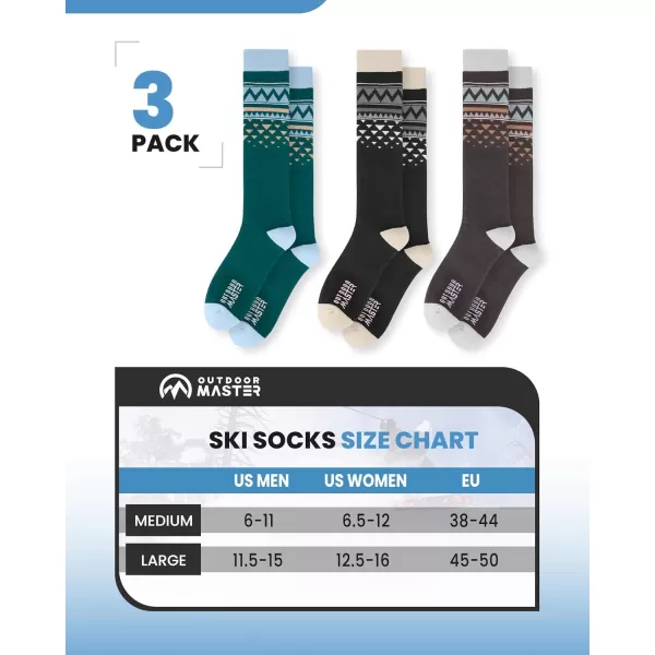 imageOutdoorMaster Unisex Ski SocksSkiing and Snowboarding Socks for Men ampamp Women with Over the Calf DesignNonSlip CuffAblackgrayblue