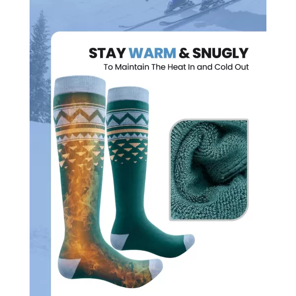 imageOutdoorMaster Unisex Ski SocksSkiing and Snowboarding Socks for Men ampamp Women with Over the Calf DesignNonSlip CuffAblue