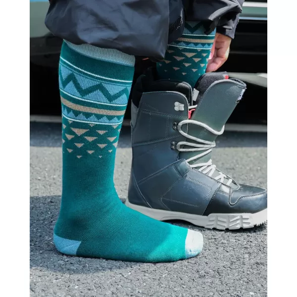 imageOutdoorMaster Unisex Ski SocksSkiing and Snowboarding Socks for Men ampamp Women with Over the Calf DesignNonSlip CuffAblue