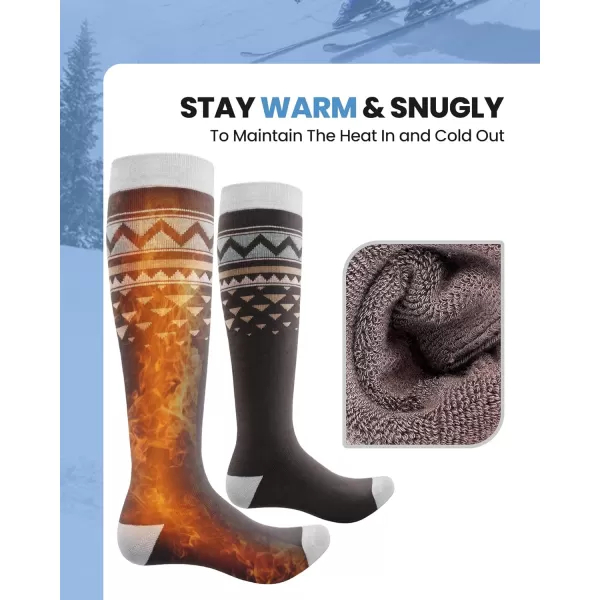 imageOutdoorMaster Unisex Ski SocksSkiing and Snowboarding Socks for Men ampamp Women with Over the Calf DesignNonSlip CuffAgray