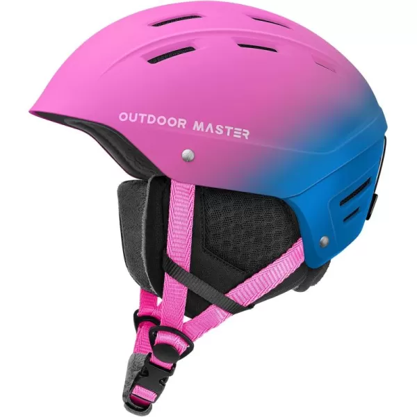 imageOutdoorMaster Kelvin II Ski Helmet  Snow Sport Helmet Snowboard Helmet for Men Women ampamp YouthGradient Pink Blue