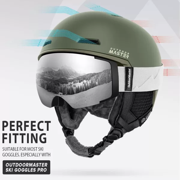 imageOutdoorMaster Diamond MIPS Ski Helmet  Snow Sport Helmet Snowboard Helmet for Men Women ampamp YouthArmy Green