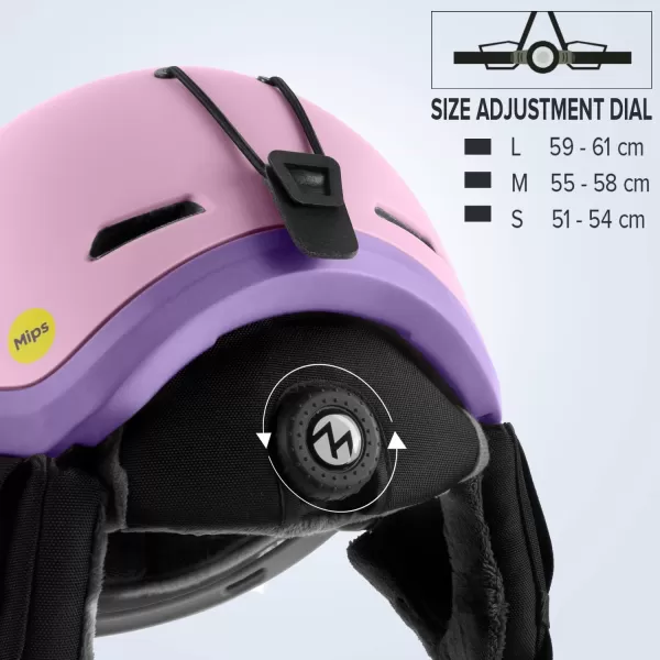 imageOutdoorMaster Diamond MIPS Ski Helmet  Snow Sport Helmet Snowboard Helmet for Men Women ampamp YouthGray Pink