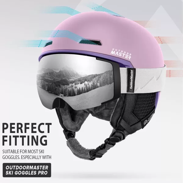 imageOutdoorMaster Diamond MIPS Ski Helmet  Snow Sport Helmet Snowboard Helmet for Men Women ampamp YouthGray Pink