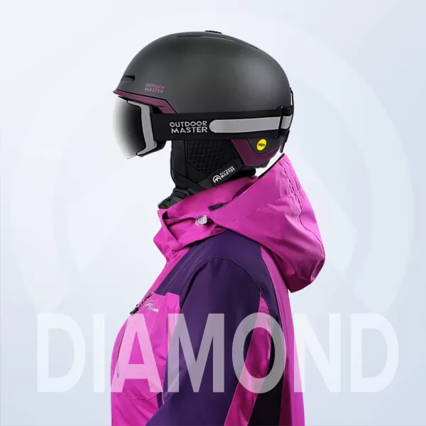 imageOutdoorMaster Diamond MIPS Ski Helmet  Snow Sport Helmet Snowboard Helmet for Men Women ampamp YouthPurple Silent Black