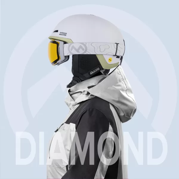 imageOutdoorMaster Diamond MIPS Ski Helmet  Snow Sport Helmet Snowboard Helmet for Men Women ampamp YouthWhite Beige