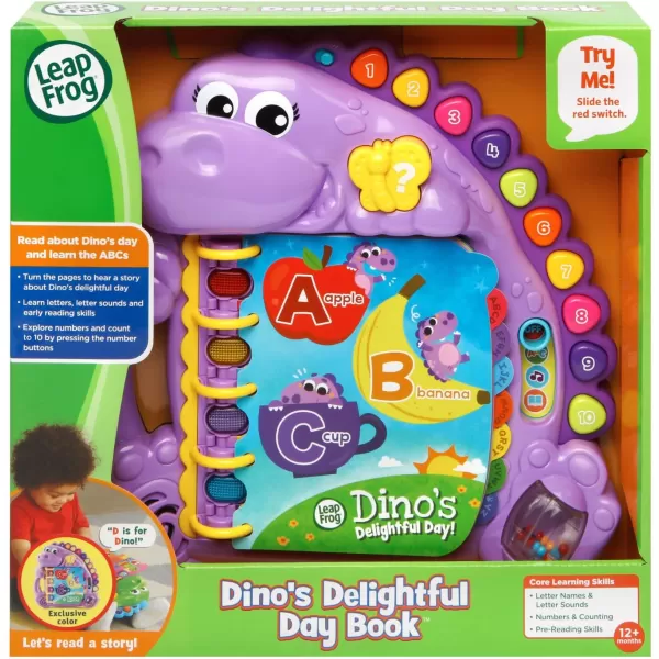 LeapFrog Dinos Delightful Day Alphabet Book GreenPurple