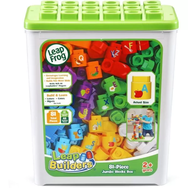 LeapFrog LeapBuilders 81Piece Jumbo Blocks Box Pink24 months to 5 yearsGreen