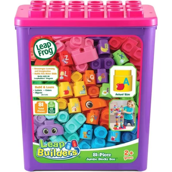 LeapFrog LeapBuilders 81Piece Jumbo Blocks Box Pink24 months to 5 yearsPink