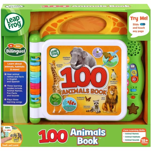 LeapFrog Learning Friends 100 Words BookStandard Packaging Animals Green