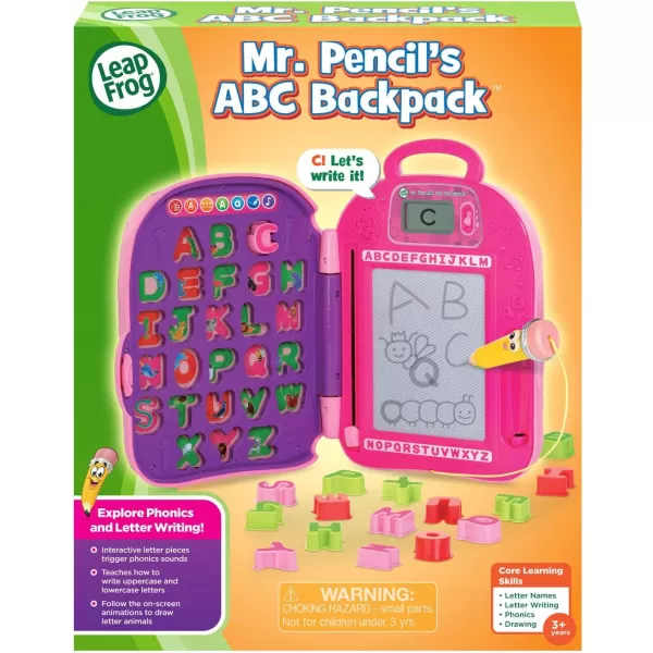 LeapFrog Mr Pencils ABC Backpack Frustration Free Packaging  GreenPink Standard Packaging