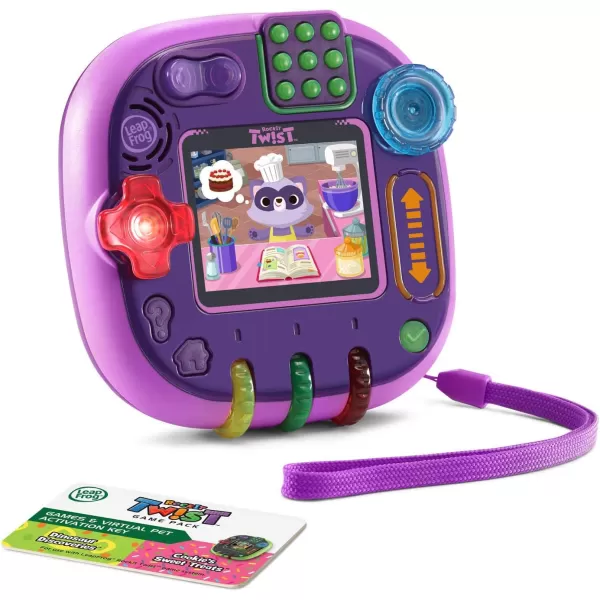 LeapFrog Rockit Twist Handheld Learning Game System Purple and 2Game Pack Cookies Sweet Treats and Dinosaur DiscoveriesPurple