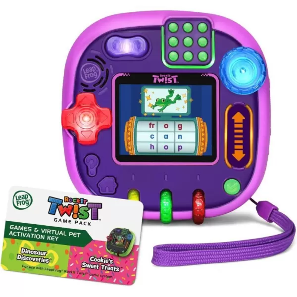 LeapFrog Rockit Twist Handheld Learning Game System Purple and 2Game Pack Cookies Sweet Treats and Dinosaur DiscoveriesPurple