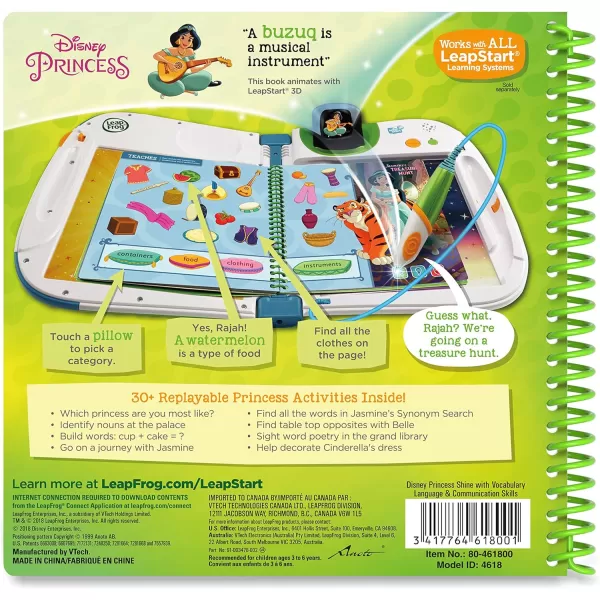 LeapFrog LeapStart Bluey Fun and Games3d Disney Princess Shine With Vocabulary Level 2 3D