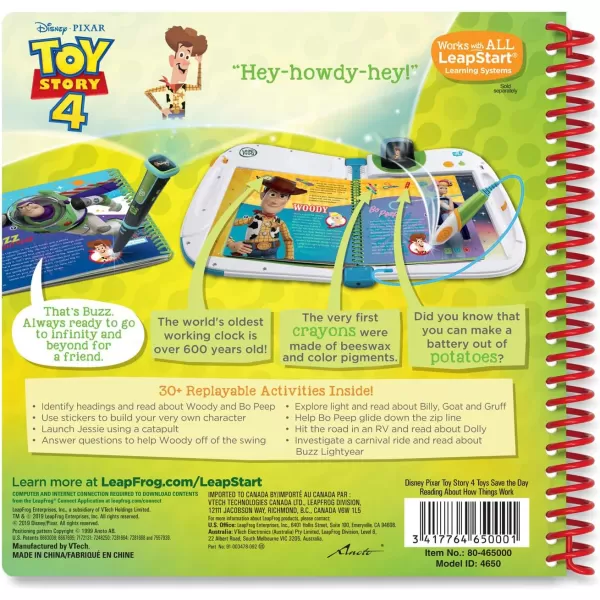 LeapFrog LeapStart Bluey Fun and GamesToy Story 4 Toys Save the Day Level 3 3D