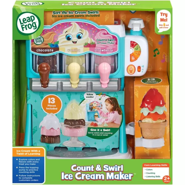 LeapFrog Count and Swirl Ice Cream Maker Playset for Kids Ages 2 Years and up PinkBlue