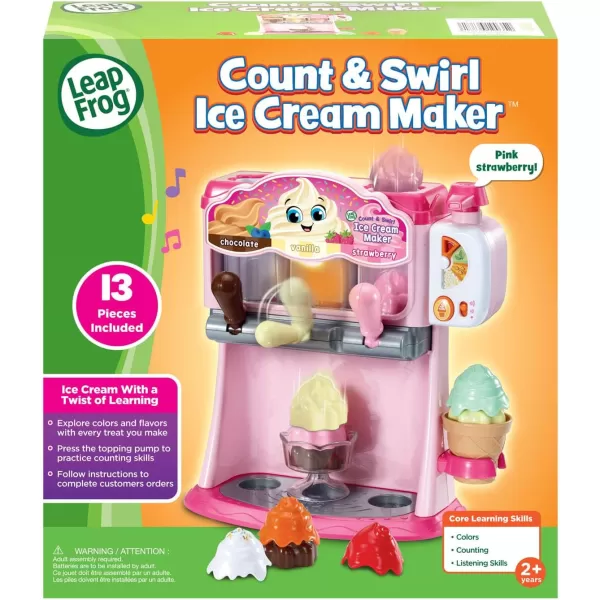 LeapFrog Count and Swirl Ice Cream Maker Playset for Kids Ages 2 Years and up PinkPink