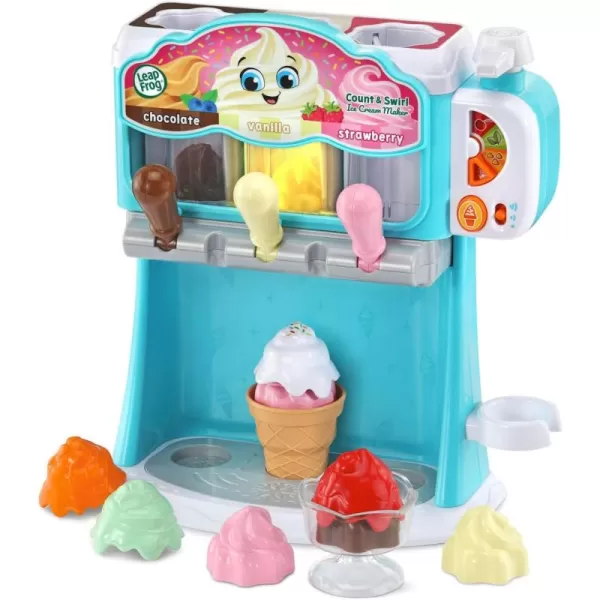 LeapFrog Count and Swirl Ice Cream Maker Playset for Kids Ages 2 Years and up PinkBlue