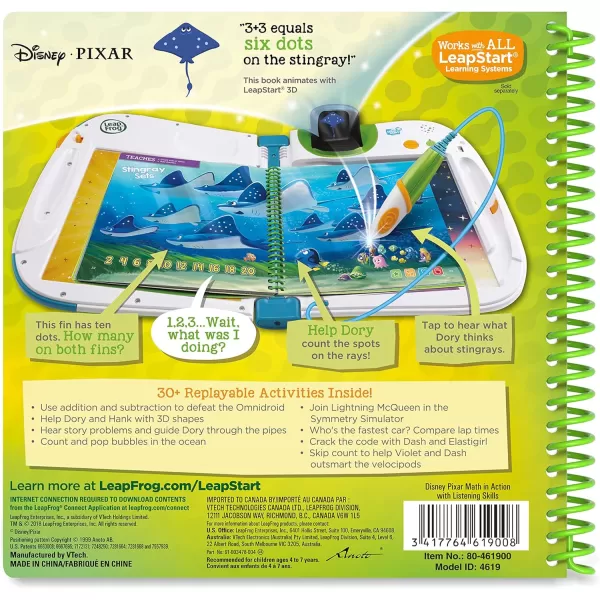 imageLeapFrog LeapStart 3D Moonlight Hero Math with PJ Masks Book Level 23d Disney Pixar Pals Math in Action  Listening