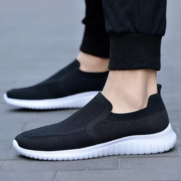 konhill Mens Breathable Tennis Shoes  Slip on Walking Casual Athletic Sneakers ShoesABlack