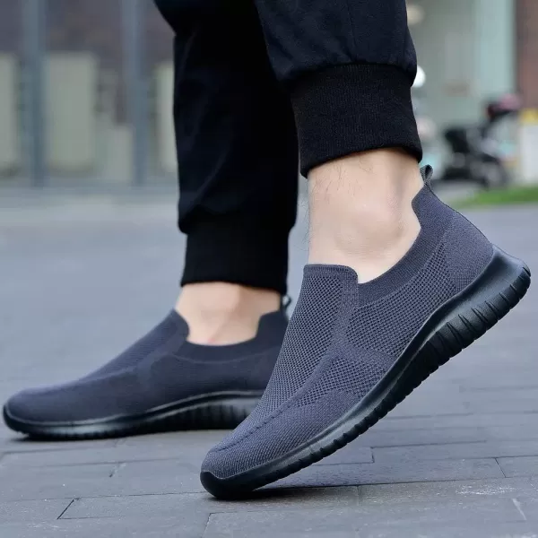 konhill Mens Breathable Tennis Shoes  Slip on Walking Casual Athletic Sneakers ShoesAGrayBlack