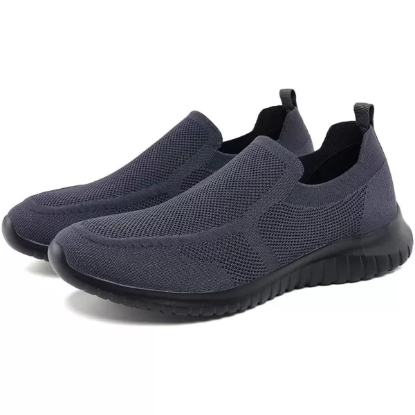 konhill Mens Breathable Tennis Shoes  Slip on Walking Casual Athletic Sneakers ShoesAGrayBlack