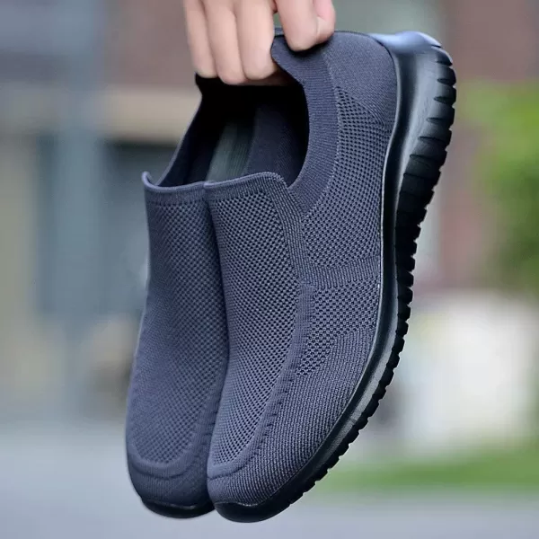 konhill Mens Breathable Tennis Shoes  Slip on Walking Casual Athletic Sneakers ShoesAGrayBlack