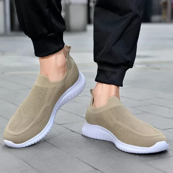 konhill Mens Breathable Tennis Shoes  Slip on Walking Casual Athletic Sneakers ShoesAKhaki