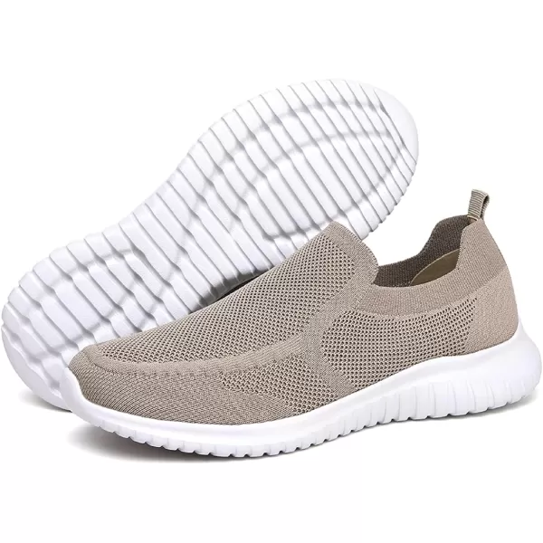 konhill Mens Breathable Tennis Shoes  Slip on Walking Casual Athletic Sneakers ShoesAKhaki