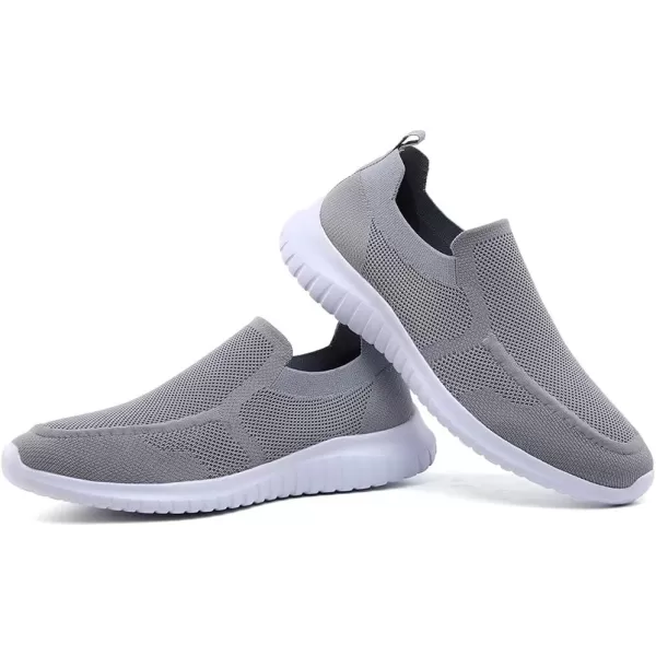 konhill Mens Breathable Tennis Shoes  Slip on Walking Casual Athletic Sneakers ShoesALight Grey