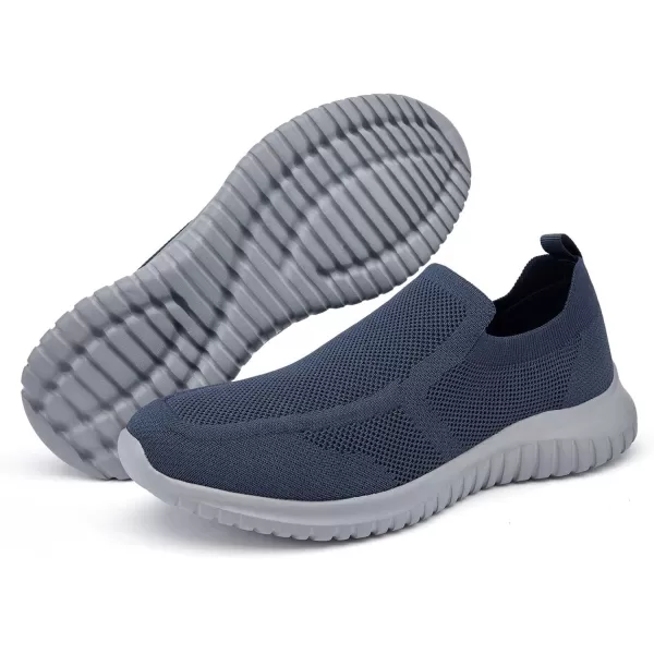 konhill Mens Breathable Tennis Shoes  Slip on Walking Casual Athletic Sneakers ShoesANavyGrey