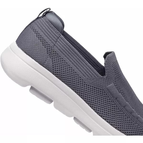 konhill Mens Walking Shoes Slip on Loafers Mesh Casual Tennis Sneaker Breathable ShoesADark Grey