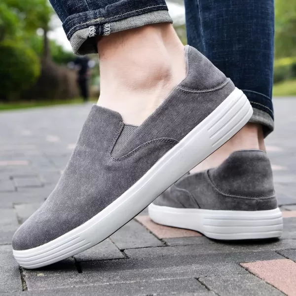 konhill Slip on Sneaker for Men Casual Knit Boat Loafers Walking Shoes Driving Work Memory Skate Foam Shoes22017dLight Grey