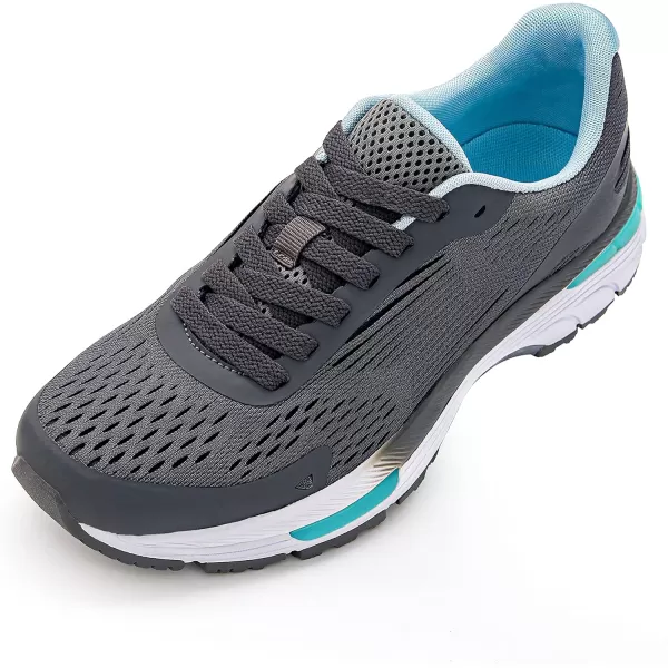 konhill Womens Road Running Shoes  Breathable Athletic Tennis Sport Fashion SneakersDark GreyAqua