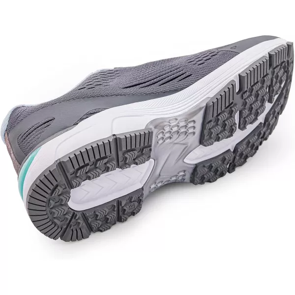 konhill Womens Road Running Shoes  Breathable Athletic Tennis Sport Fashion SneakersDark GreyAqua