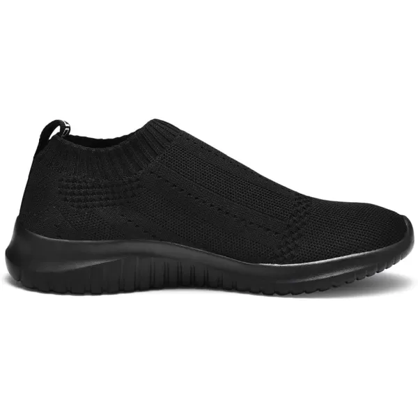 konhill Womens Slip On Sneakers Non Slip Walking Shoes Breathable Mesh Work Casual Lightweight Tennis Workout Shoes0627 All Black