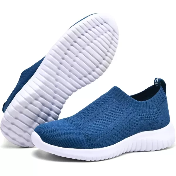 konhill Womens Slip On Sneakers Non Slip Walking Shoes Breathable Mesh Work Casual Lightweight Tennis Workout Shoes8822 Blue