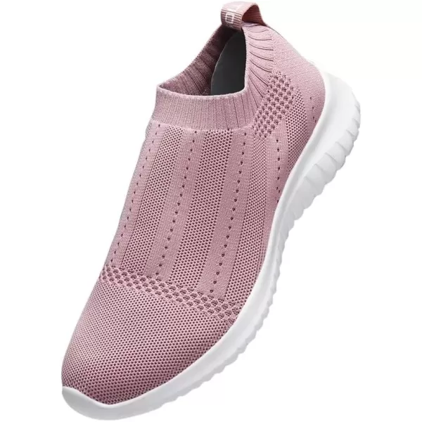 konhill Womens Slip On Sneakers Non Slip Walking Shoes Breathable Mesh Work Casual Lightweight Tennis Workout Shoes8822 Mauve