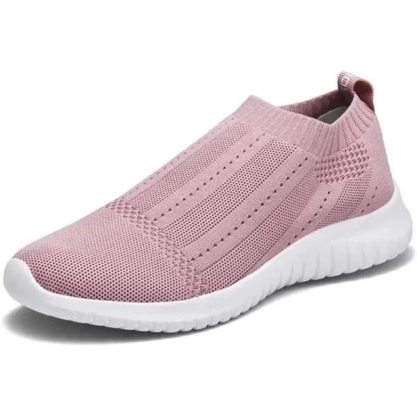 konhill Womens Slip On Sneakers Non Slip Walking Shoes Breathable Mesh Work Casual Lightweight Tennis Workout Shoes8822 Mauve