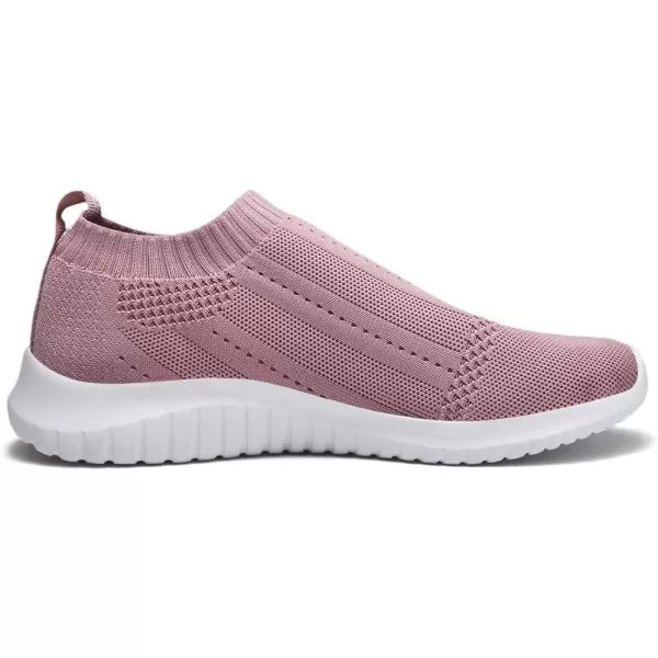 konhill Womens Slip On Sneakers Non Slip Walking Shoes Breathable Mesh Work Casual Lightweight Tennis Workout Shoes8822 Mauve