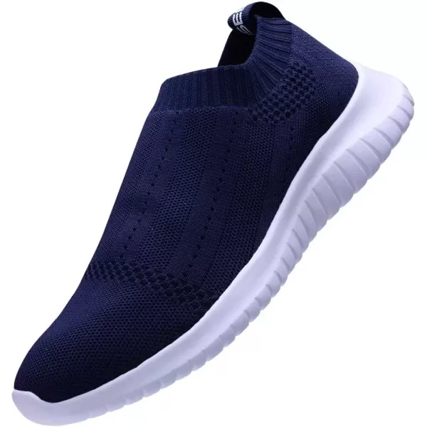 konhill Womens Slip On Sneakers Non Slip Walking Shoes Breathable Mesh Work Casual Lightweight Tennis Workout Shoes8822 Navy